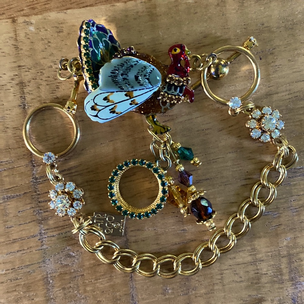 Lunch At The Ritz Turkey Toggle Charm & Bracelet